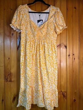 Kohl's Yellow Floral Midi Dress
